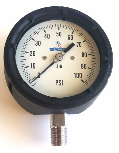 4.5" Dial SS Process Pressure Gauge Model BR400 BR800 , Gauge, NWIM