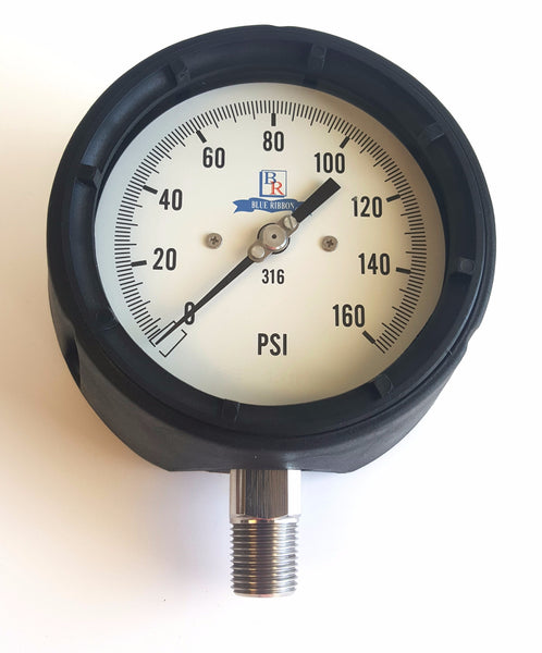 4.5" Dial SS Process Pressure Gauge Model BR400 BR800 , Gauge, NWIM