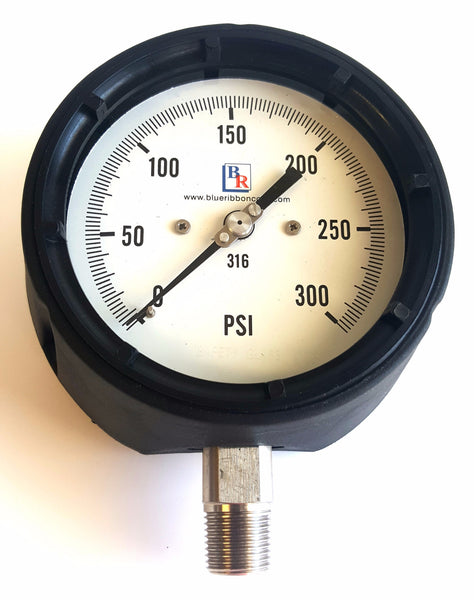 4.5" Dial SS Process Pressure Gauge Model BR400 BR800 , Gauge, NWIM