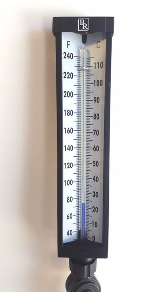 9" Scale Adjustable Angle Type Industrial Grade Thermometer Model BR9A35 , Thermowell, NWIM