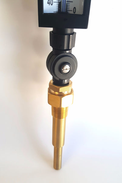 9" Scale Adjustable Angle Type Industrial Grade Thermometer Model BR9A35 , Thermowell, NWIM