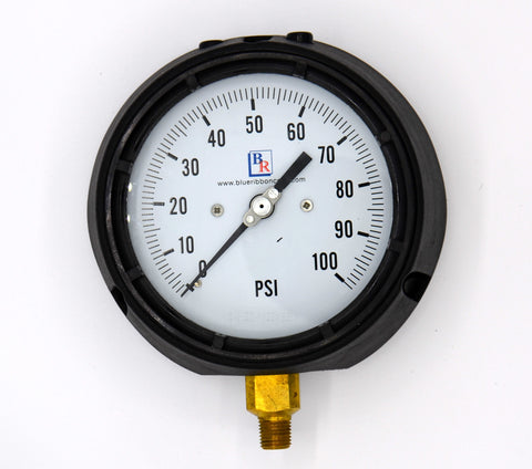 4.5" Dial Brass Process Pressure Gauge Model BR811D , Gauge, NWIM