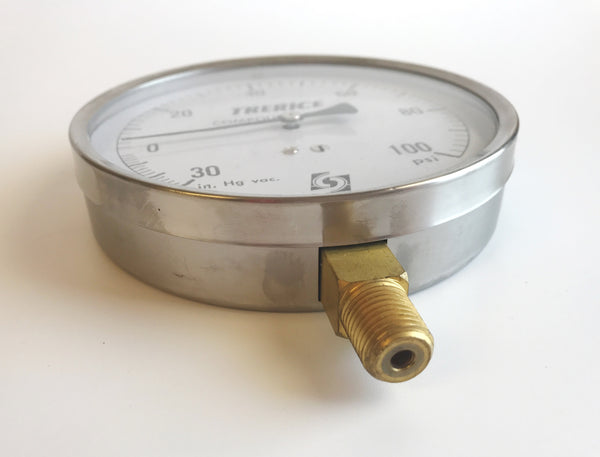 4.5" Trerice Compound Gauge 30" HG VAC/100PSI , Compound Gauge, NWIM
